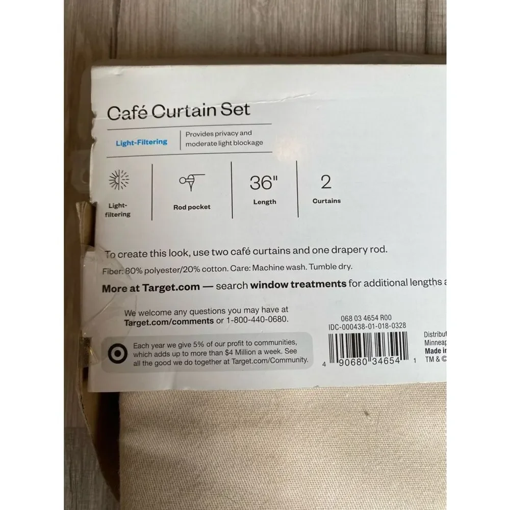 Room Essentials Beige/Cream Café Curtain Panels